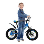 Load image into Gallery viewer, 16-Inch Kids Bike - Unisex Alloy Steel Bicycle with Caliper Brakes, Blue & Yellow, Ages 5-8