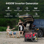Load image into Gallery viewer, 4400-Watt Dual Fuel Portable Inverter Generator, Gas Powered, CO-Sensor, Lightweight & Quiet for Home Use and Emergency Backup, Camping