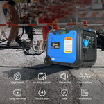 Load image into Gallery viewer, 5500-Watt Dual Fuel Portable Inverter Gasoline Generator with Wheel Kit, Remote Electric Start