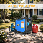 Load image into Gallery viewer, 5500-Watt Dual Fuel Portable Inverter Gasoline Generator with Wheel Kit, Remote Electric Start