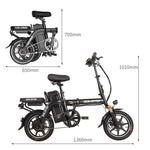 Load image into Gallery viewer, Foldable Dual-Seater Electric Bike – 350W Motor, 40KM/H Speed, 48V Battery, and Mobile Holder
