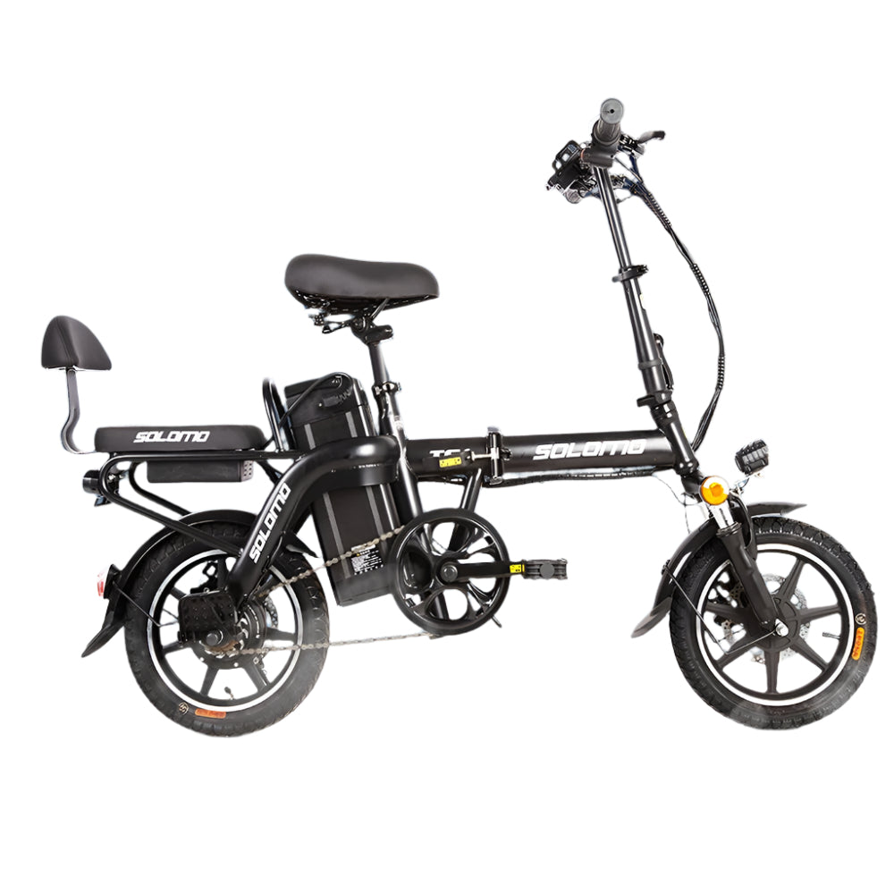 Foldable Dual-Seater Electric Bike – 350W Motor, 40KM/H Speed, 48V Battery, and Mobile Holder