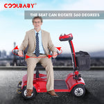 Load image into Gallery viewer, COOLBABY X-02 4 Wheel Electric Scooter Portable Electric Wheelchair Leg Scooter for Adult Seniors, Open Armrest, Swivel Seat - coolbabymalls
