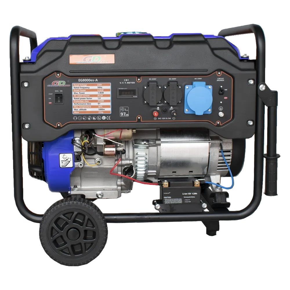 Portable generator with visible brand logo on a white background