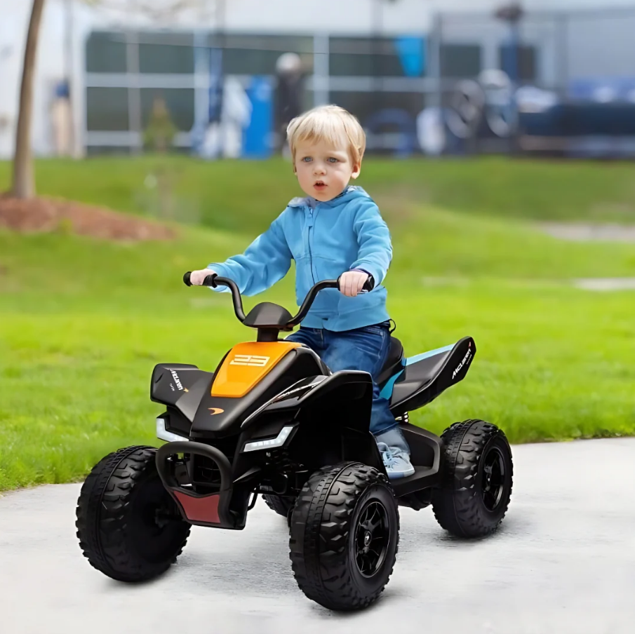 Kids Electric Ride On Licensed McLaren Racing 12V Quad Bike - COOLBABY