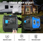 Load image into Gallery viewer, 5500-Watt Dual Fuel Portable Inverter Gasoline Generator with Wheel Kit, Remote Electric Start