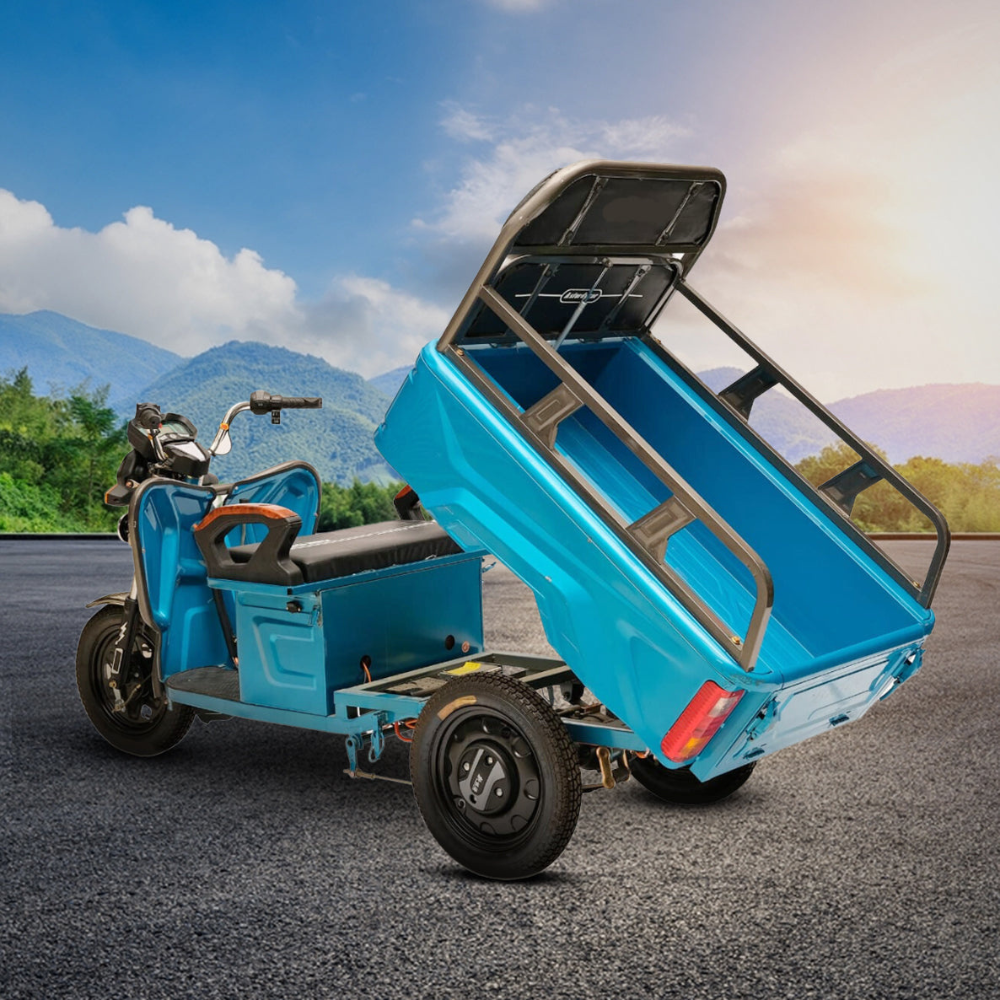 Heavy-Duty Electric Cargo Tricycle with 500KG Capacity - 1.7M Mega Wheels Tuk Tuk Scooter Trolley