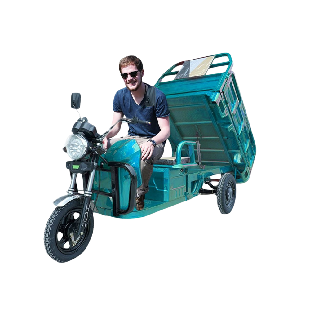 Heavy-Duty Electric Cargo Tricycle with 500KG Capacity - 1.7M Mega Wheels Tuk Tuk Scooter Trolley