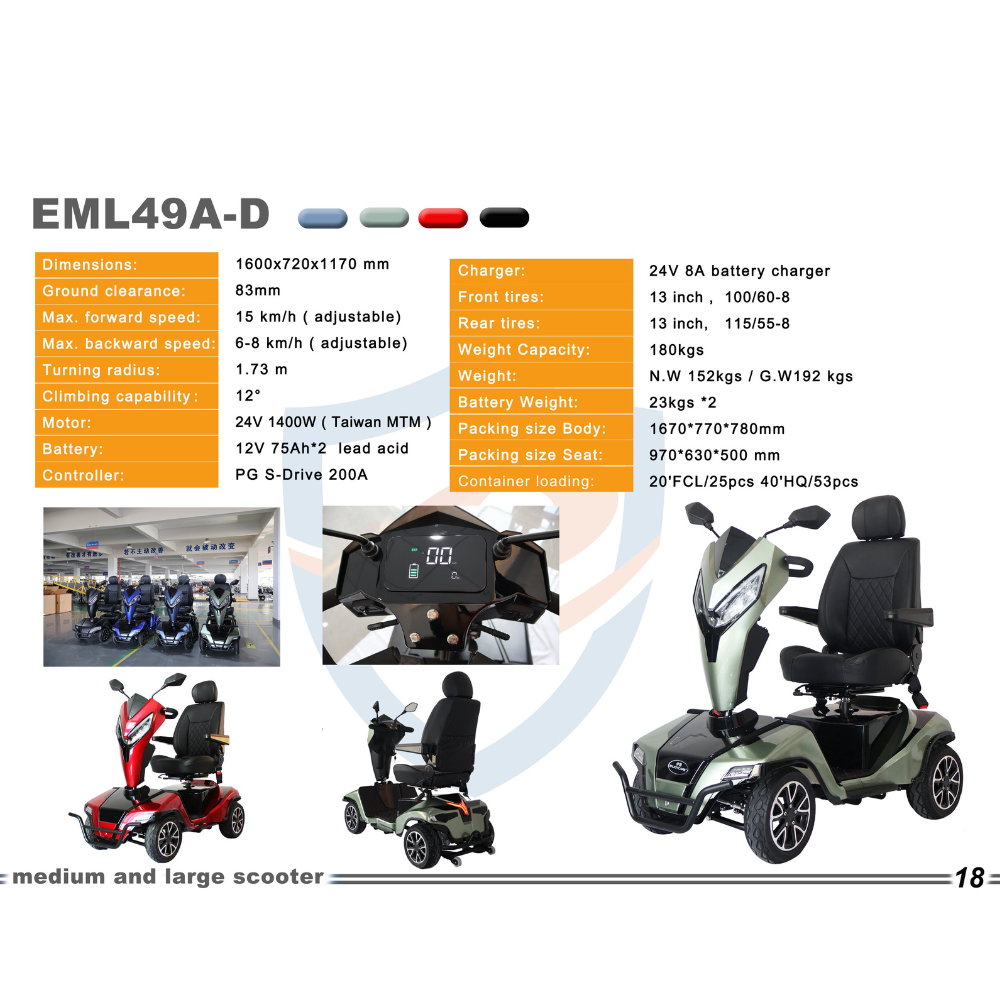 EWM49A-D Powered Mobility Scooter for Seniors – Compact, Comfortable, and Reliable