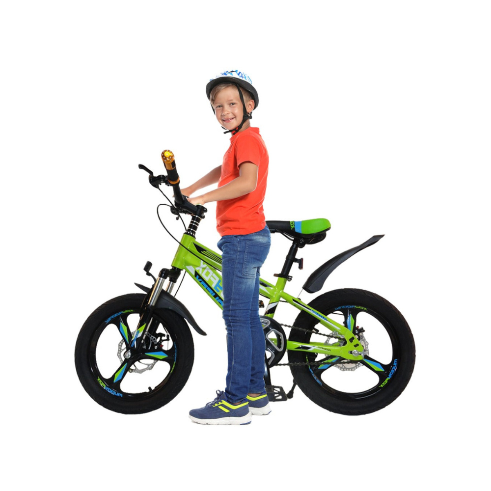 16-Inch Alloy Wheel Kids' Bike for Boys & Girls (Ages 5-8) - Durable Frame, Caliper Brakes, Red & Green Colors